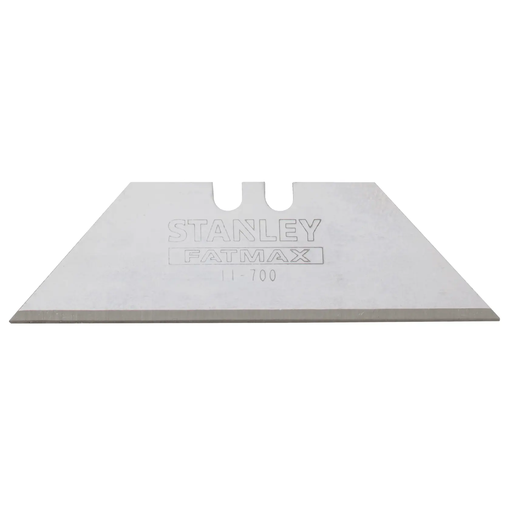 STANLEY 0-11-700 utility blade, silver color, photographed from the front on white background.