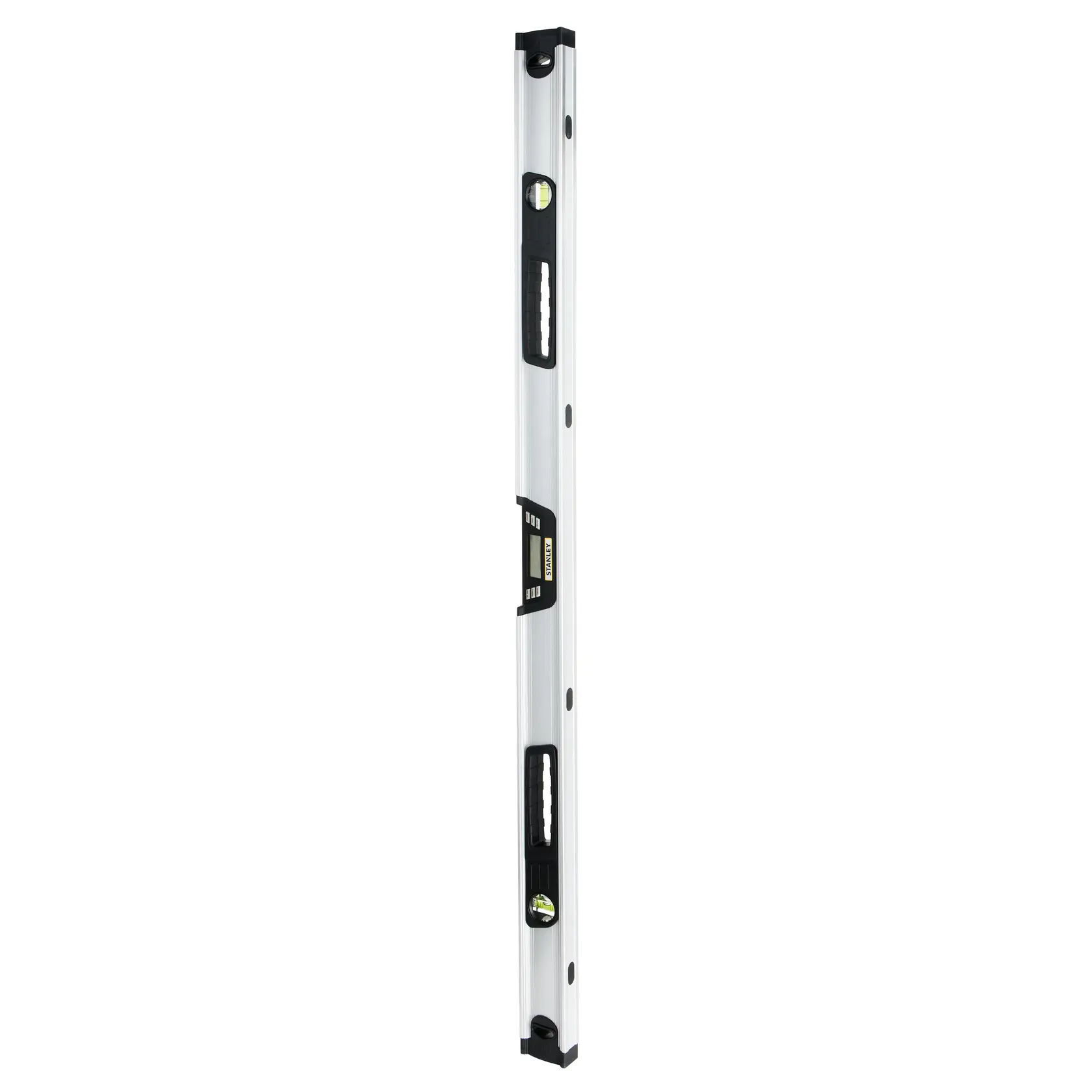 STANLEY 0-42-086 spirit level, silver with black accents, product photo on white background.
