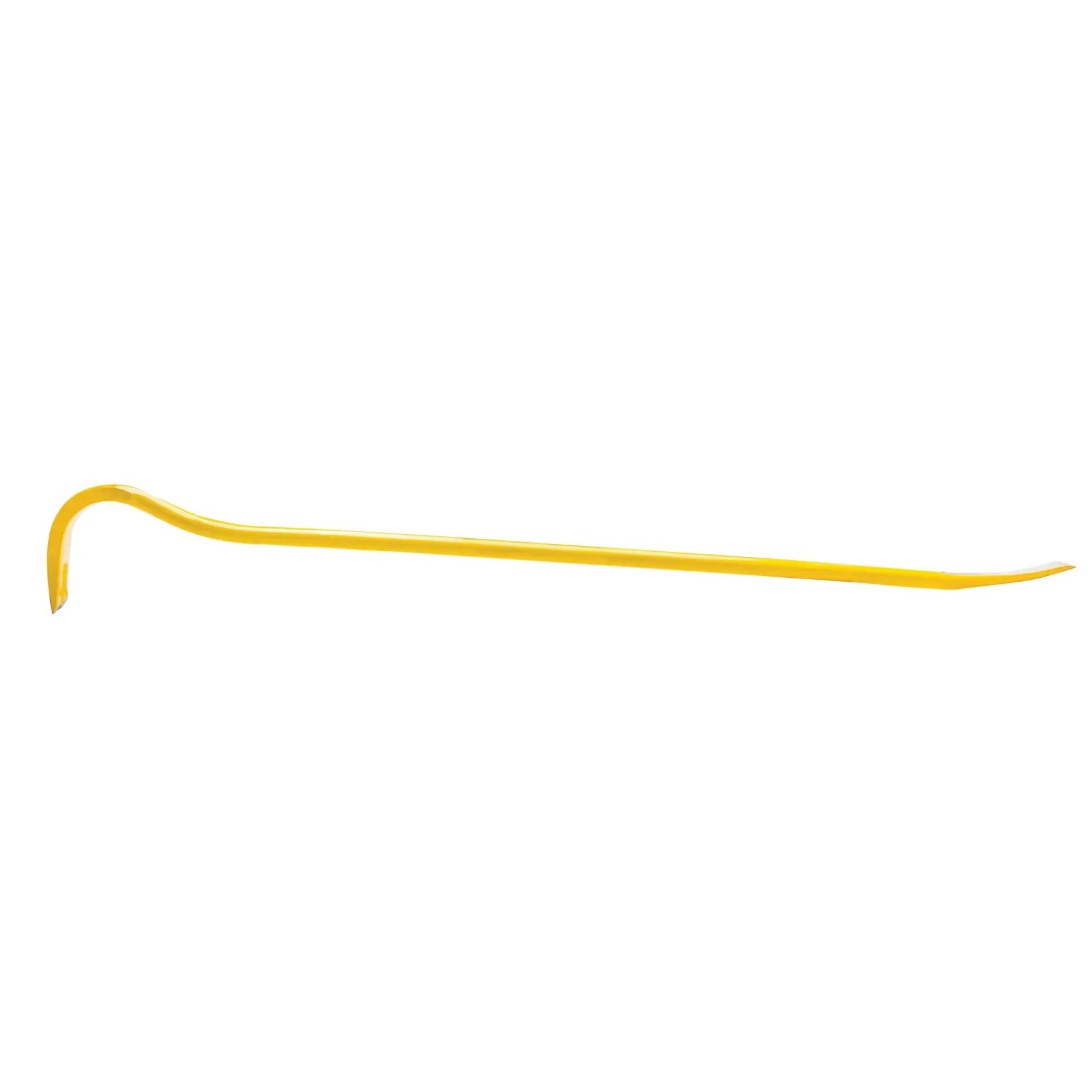 STANLEY 1-55-521 yellow crowbar, straight angle, photo on white background.
