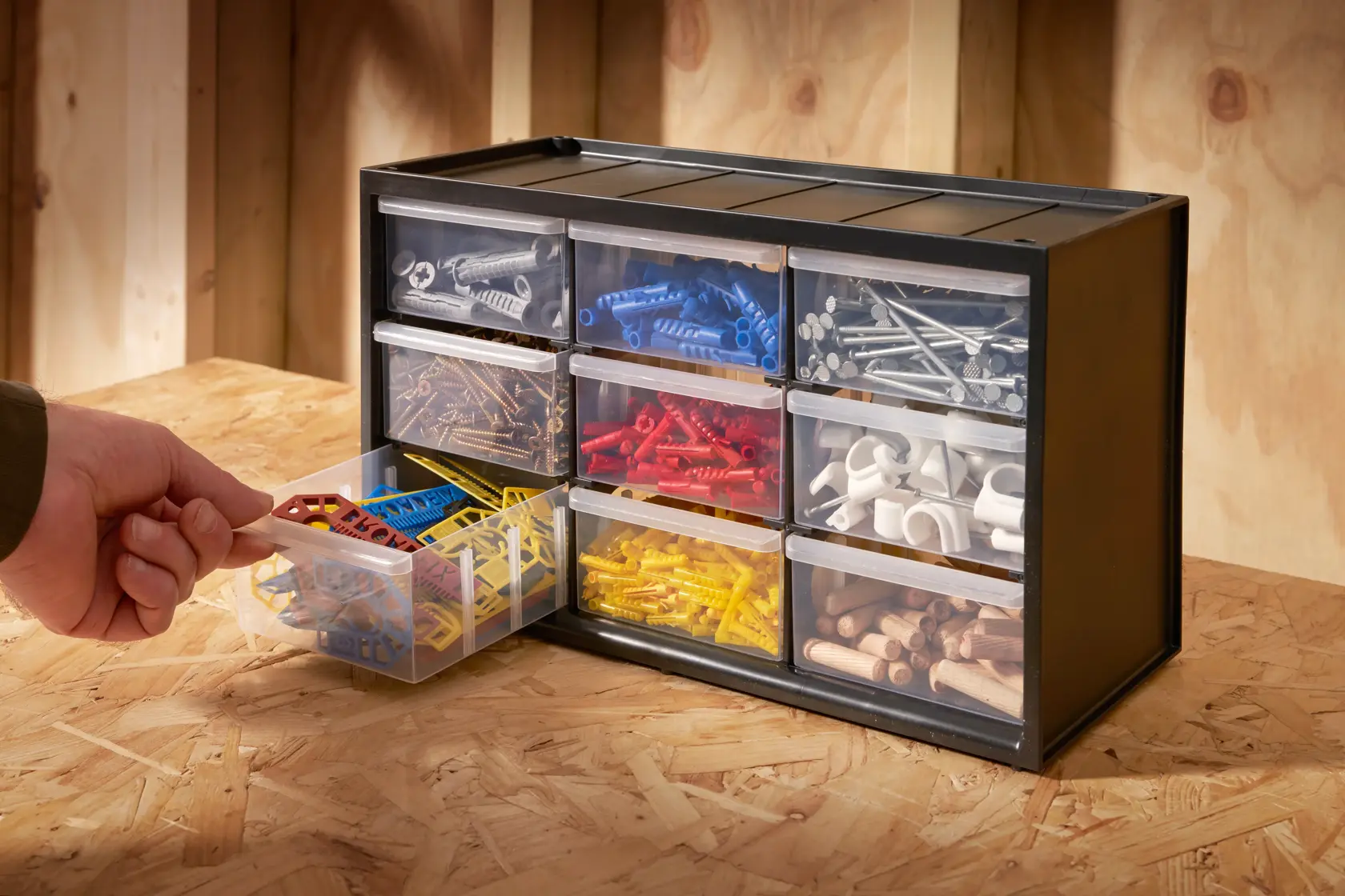 STANLEY® 9-Drawers Multi-Use Storage Bin Application Shot