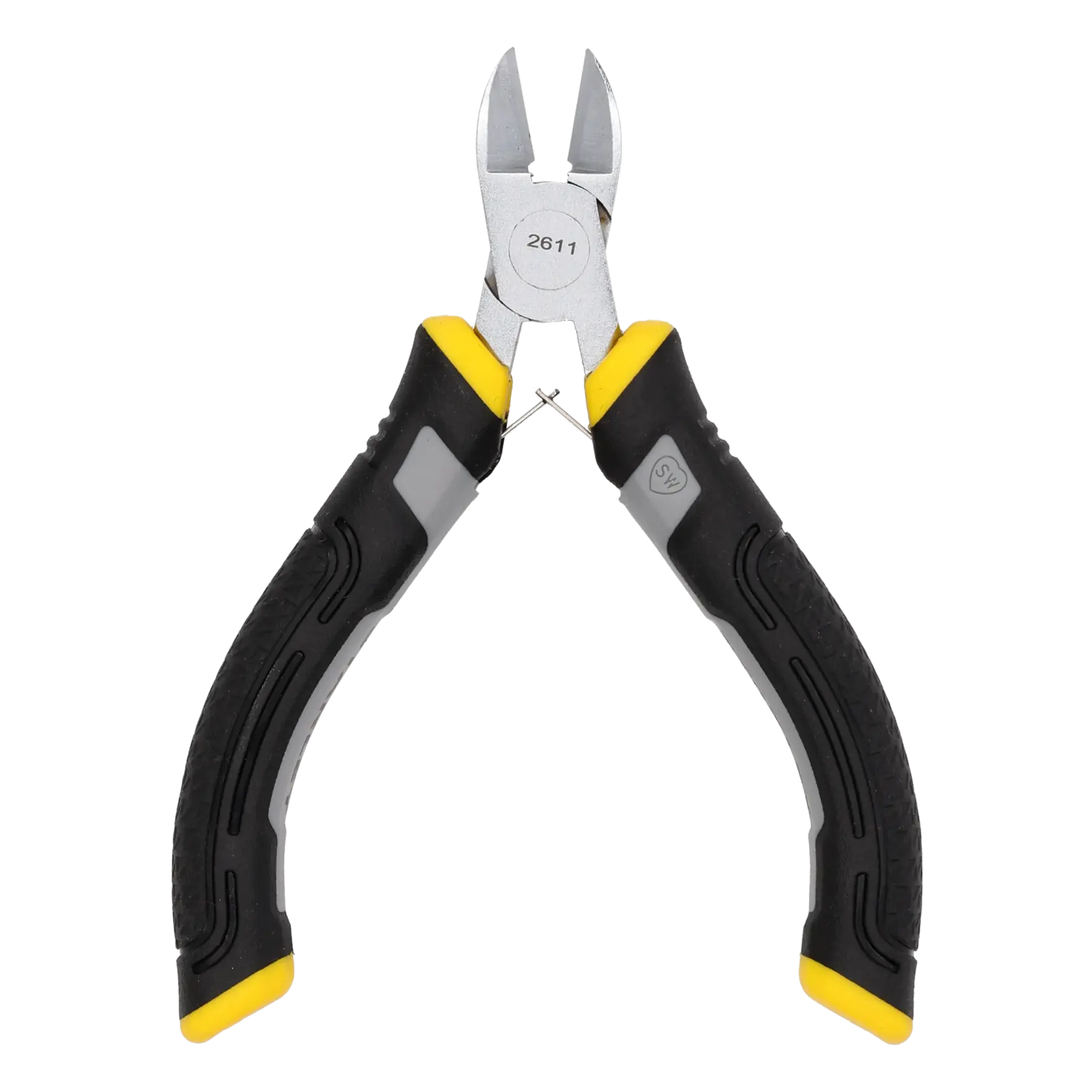 Stanley diagonal cutting pliers with black and yellow grips, shown on a white background.
