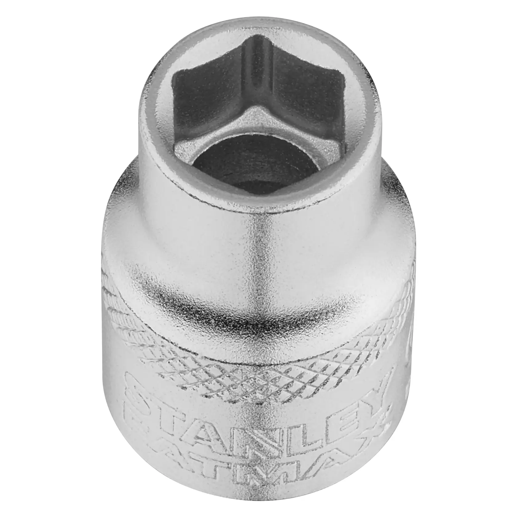 STANLEY socket, SKU FMMT17209-0, chrome finish, close-up angled view on white background.