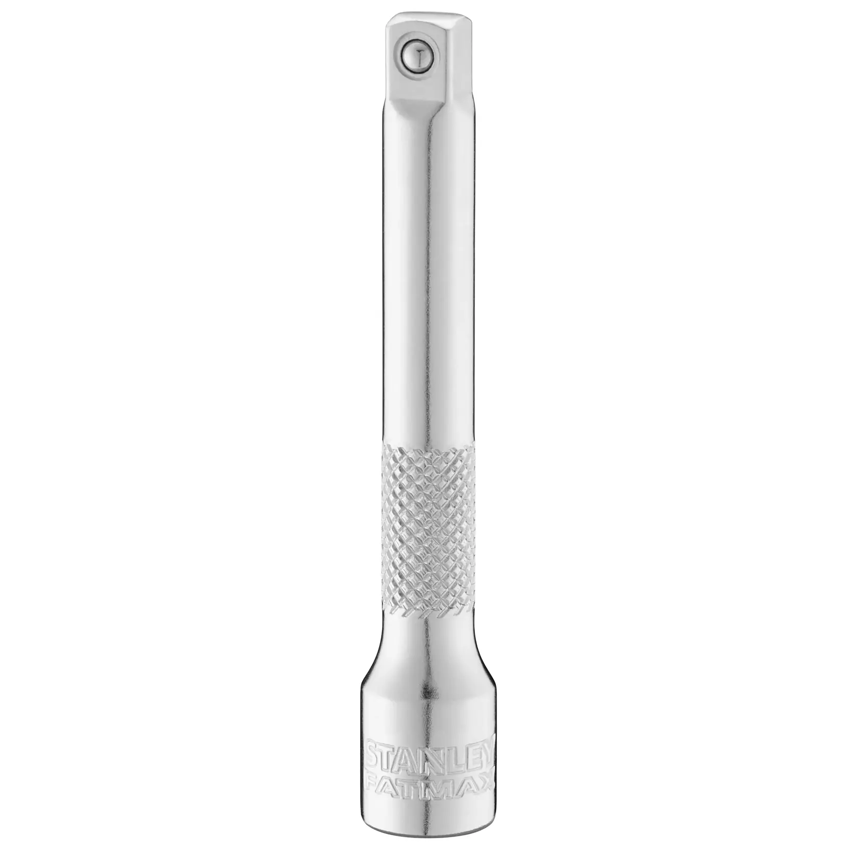 STANLEY FMMT25125-0 socket extension bar, silver, photography, front angle on white background.