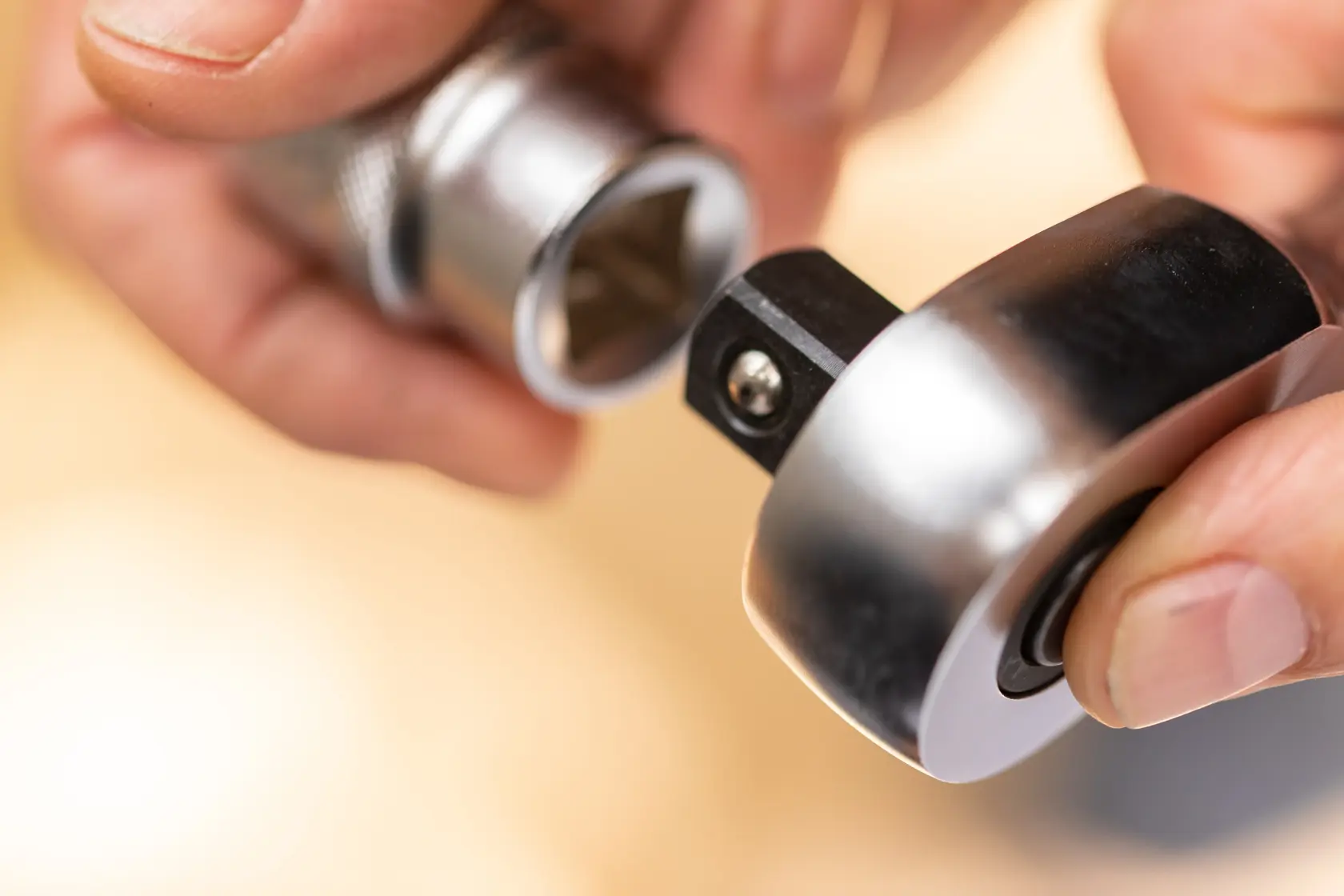 STANLEY FMMT82680-0 ratchet close-up with socket attachment, product photography.