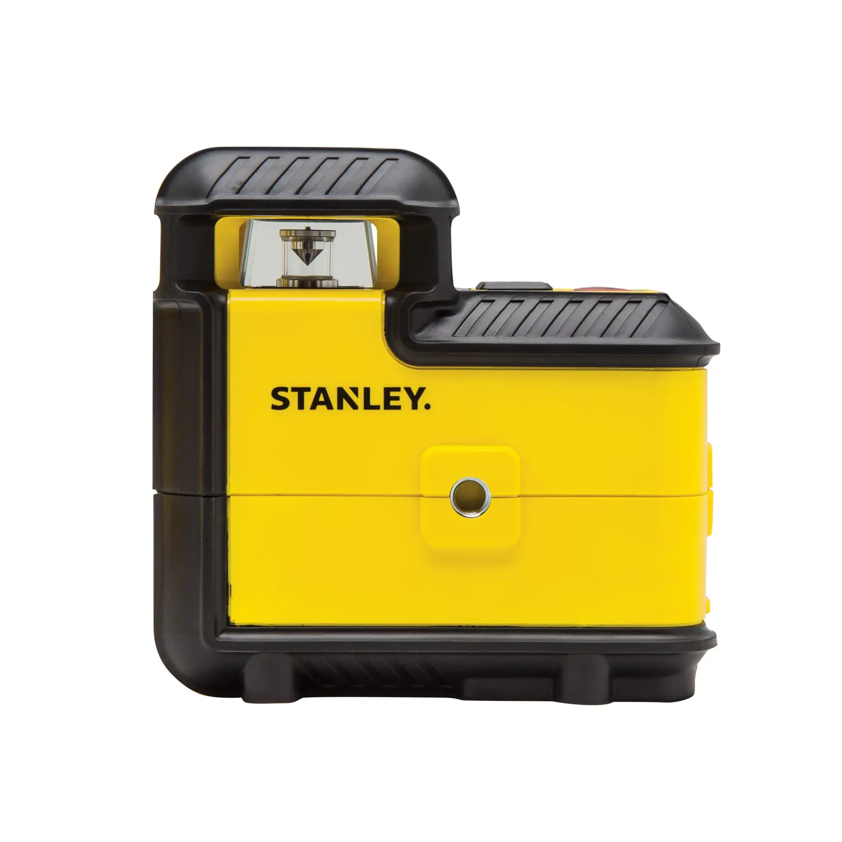 STANLEY STHT77504-1 gelb-schwarzer Laser-Nivelliergerät, Seitenansicht des Produkts, Fotografie